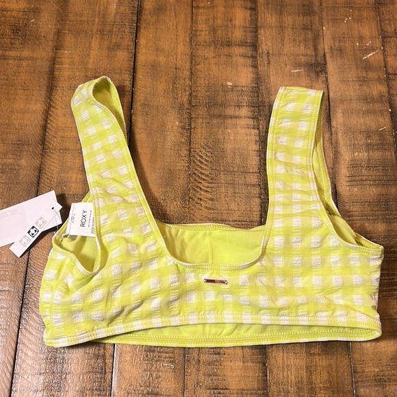 NWT Roxy Women’s Lime Green Swim Top SZ Medium - Picture 5 of 9